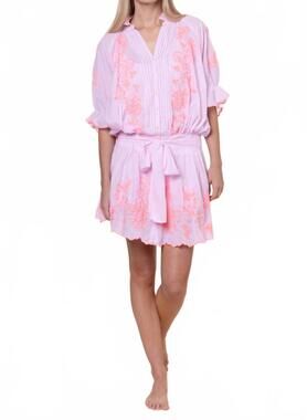 NEW JULIET DUNN candy blouson dress in petal pink